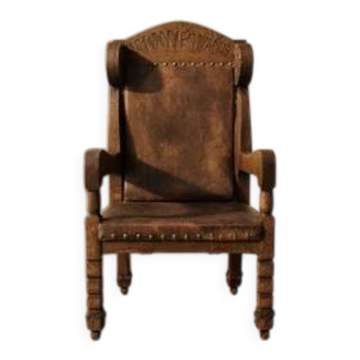 Late 19th century massive throne chair