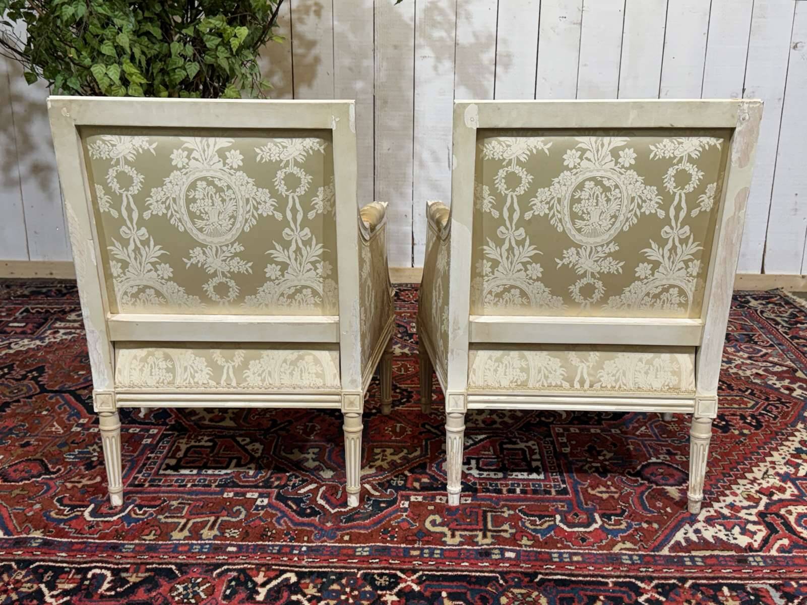 Pair of Louis XVI style armchairs from the 1960s.