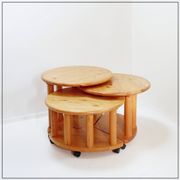 Set of 3 vintage side tables, in the style of Rainer Daumiller