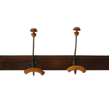 Vintage walnut wall-mounted coat rack for school, bistro.