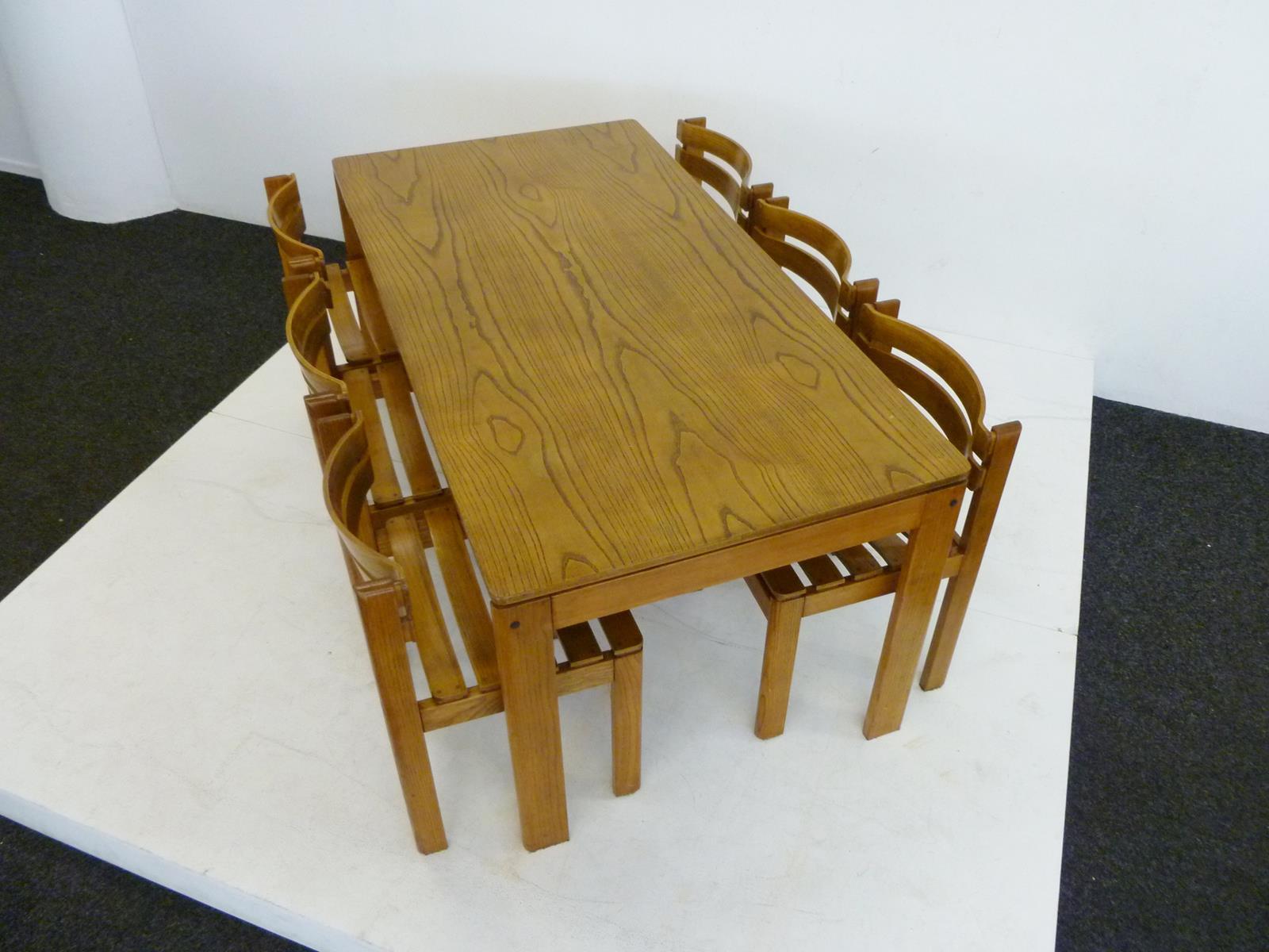 Furniture dining room table in Elm, country low 1970 s