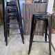Tabouret haut de bar industriel tolix h75 empilables noir