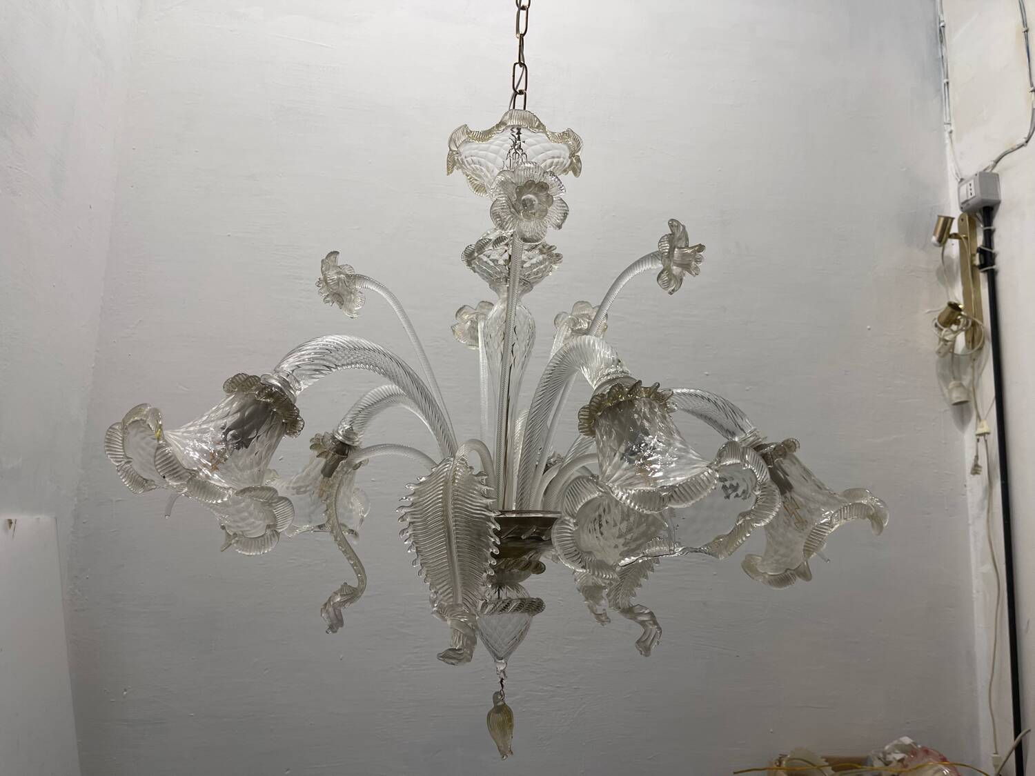 Venetian Murano Glass Chandelier 5 Lights