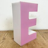 Vintage pink illuminated letter e , 1970s