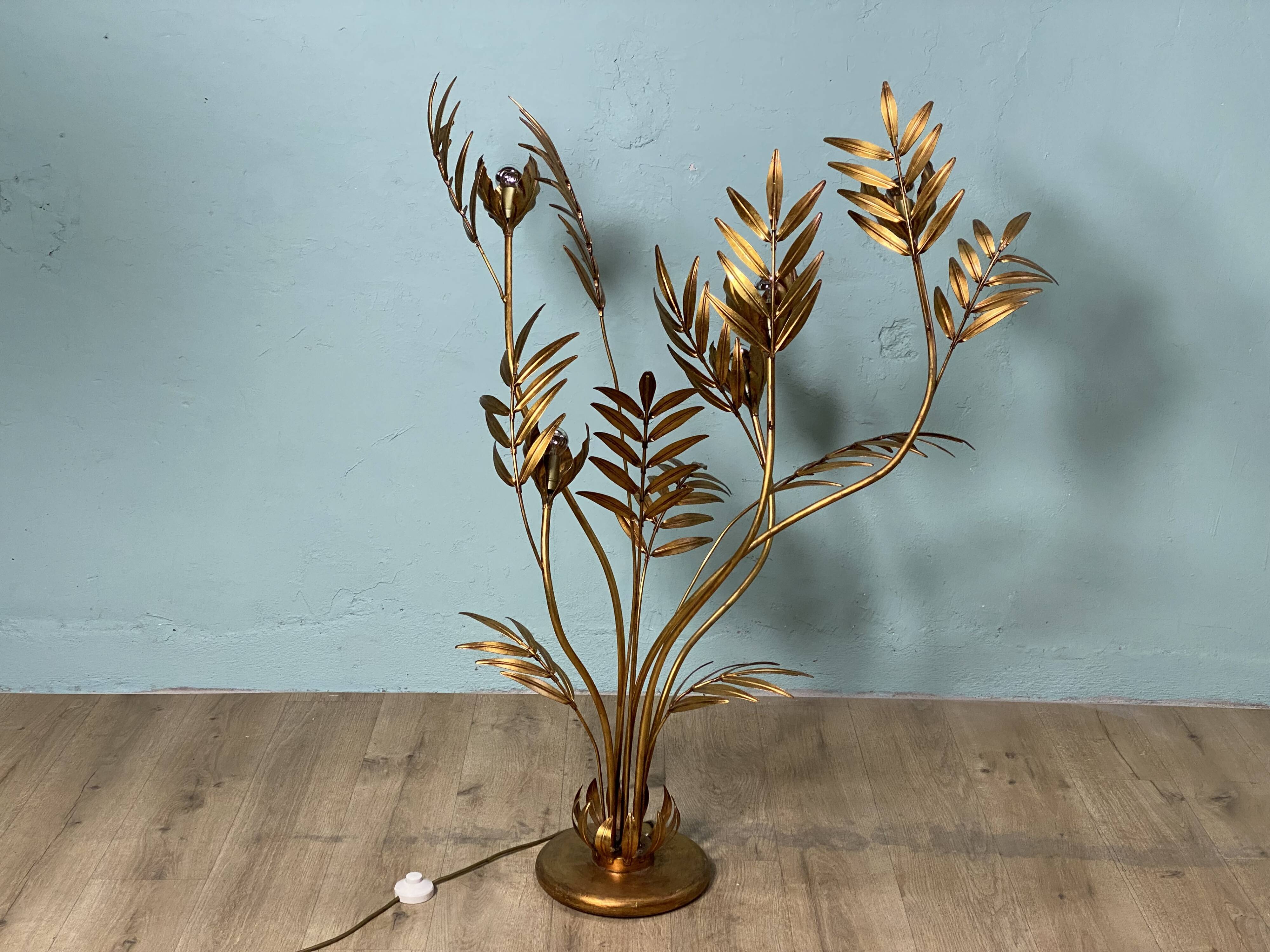 Hans Kogl Jansen style flower floor lamp, vintage 70s