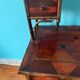 Old secretary in marquetry and bamboo