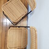 70s rattan folding chairs