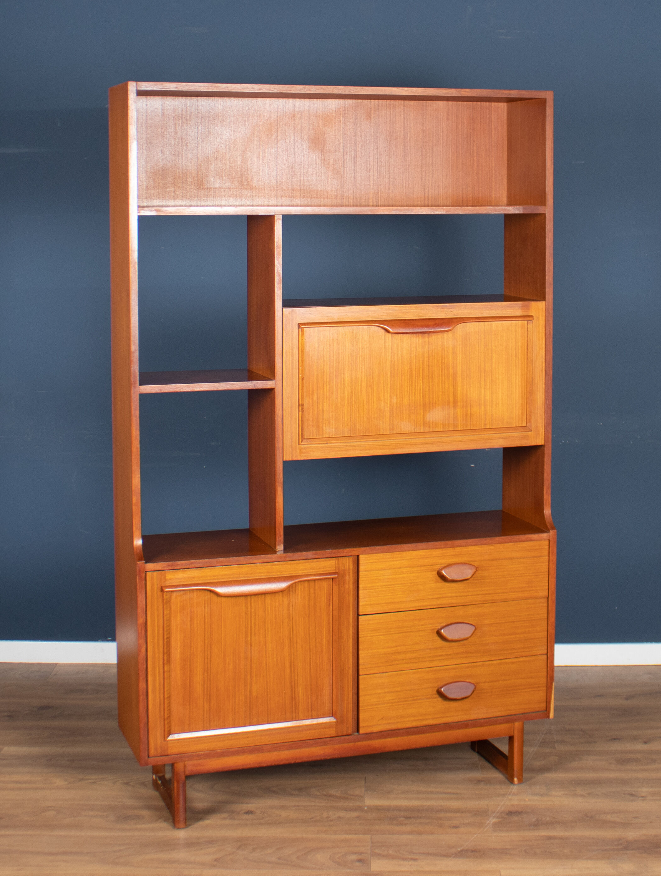 Retro Teak 1960s Stonehill Mid Century Wall Unit Room Divider Shelving