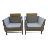 Une paire de fauteuils Eastside par Ettore Sottsass. Édition Knoll.