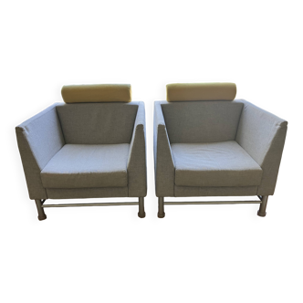 Une paire de fauteuils Eastside par Ettore Sottsass. Édition Knoll.