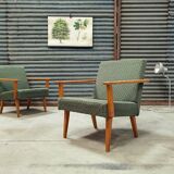 Pair of green Armchairs Tatra 1960
