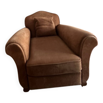 Fauteuil cuir Taurillon Nubuck pleine fleur