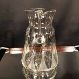 Chiseled glass pitcher