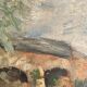 Painting old landscape painting bridge XXth A.Taboureau 1948