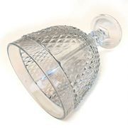 Large fruit bowl on foot in glass with diamond points, vintage 1970s