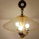 3-light chandelier in Murano glass and gilded brass, 1940.