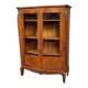 Bibliothéque galbée style Louis XV en bois de rose et marquéterie 1950