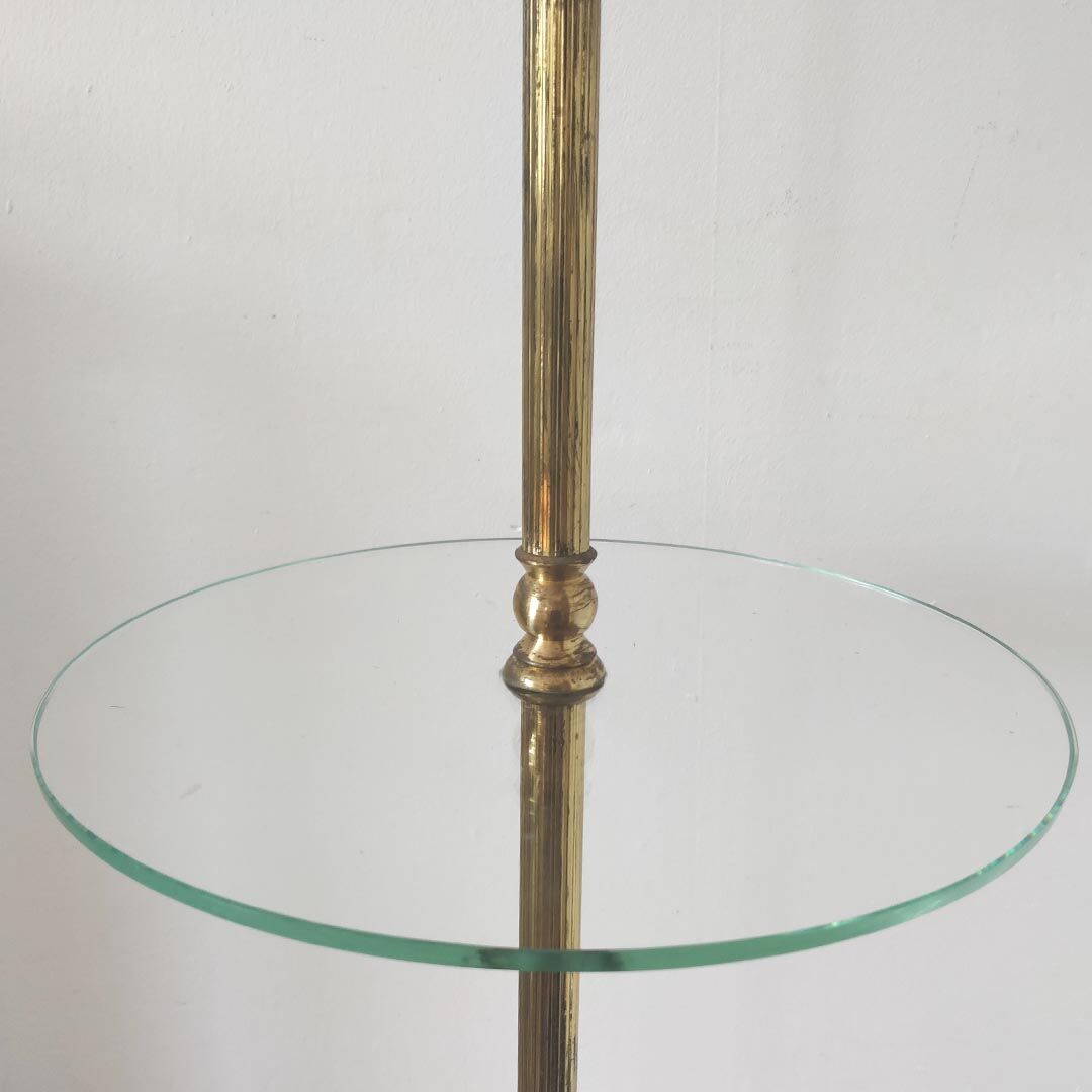 Golden tripod glass tablet lamp