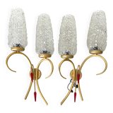 Pair of double design wall lamps 60s