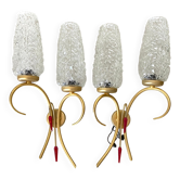 Pair of double design wall lamps 60s