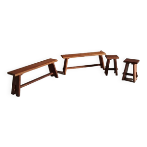 2 bancs et 2 tabourets