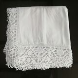 Old linen pillowcase, crocheted steering wheel
