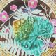 Slurry plate Choisy le Roi: Leaves and flowers bound by a ribbon