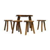 Ensemble de salle à manger brutaliste 1960