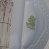 6 assiettes à asperges en porcelaine signé L'Hirondelle