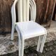 Lot 4 chairs Mallet-Stevens 60s white and wood-washed tube