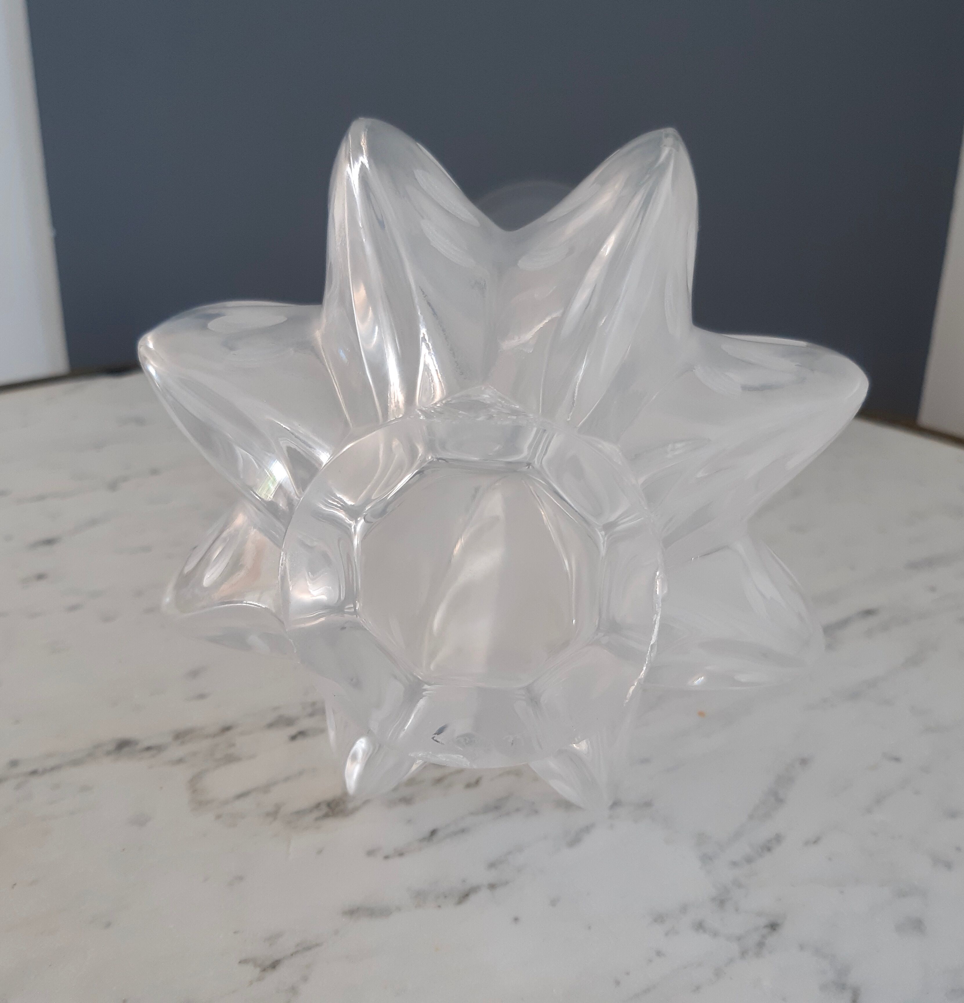 Large frosted and engraved glass vase