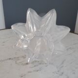 Large frosted and engraved glass vase