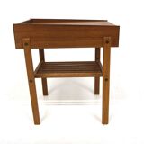Table de chevet en teck et en chêne, Suède, 1960