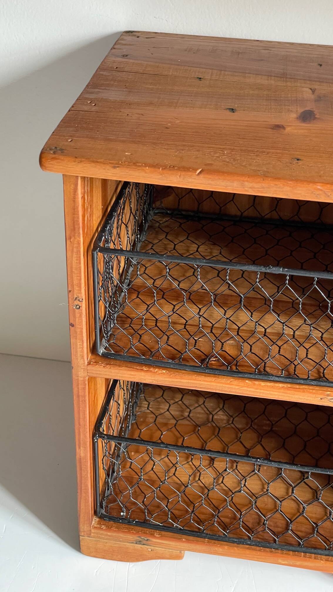 Wooden and metal drawer box from the 80s