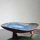 Coupe tripode en gres émaillé, céramique JS