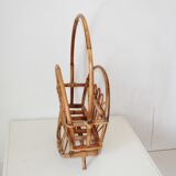 Vintage bamboo magazine rack Italy 1960s