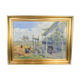 Peinture à l’huile sur toile avec motif de ferme de poulet et de champs