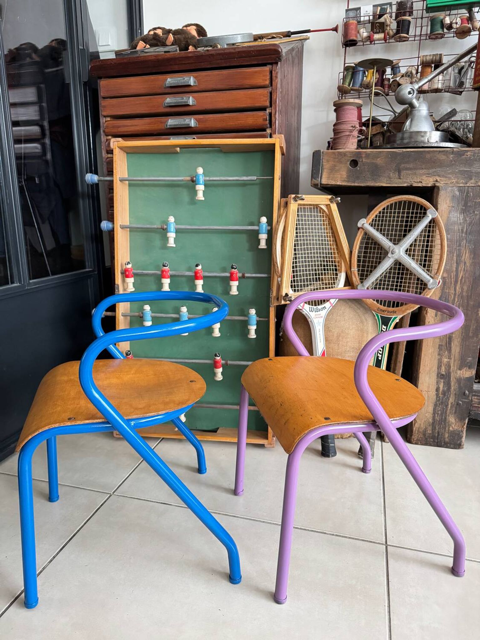 Chaise écolier enfant Hitier vintage
