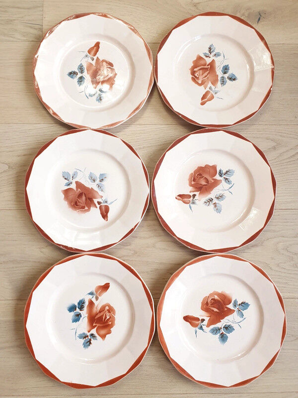 Set of 6 plates Digoin Sarreguemines