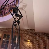 Magnificent Schneider chandelier with three branches - Opaline glass and metal