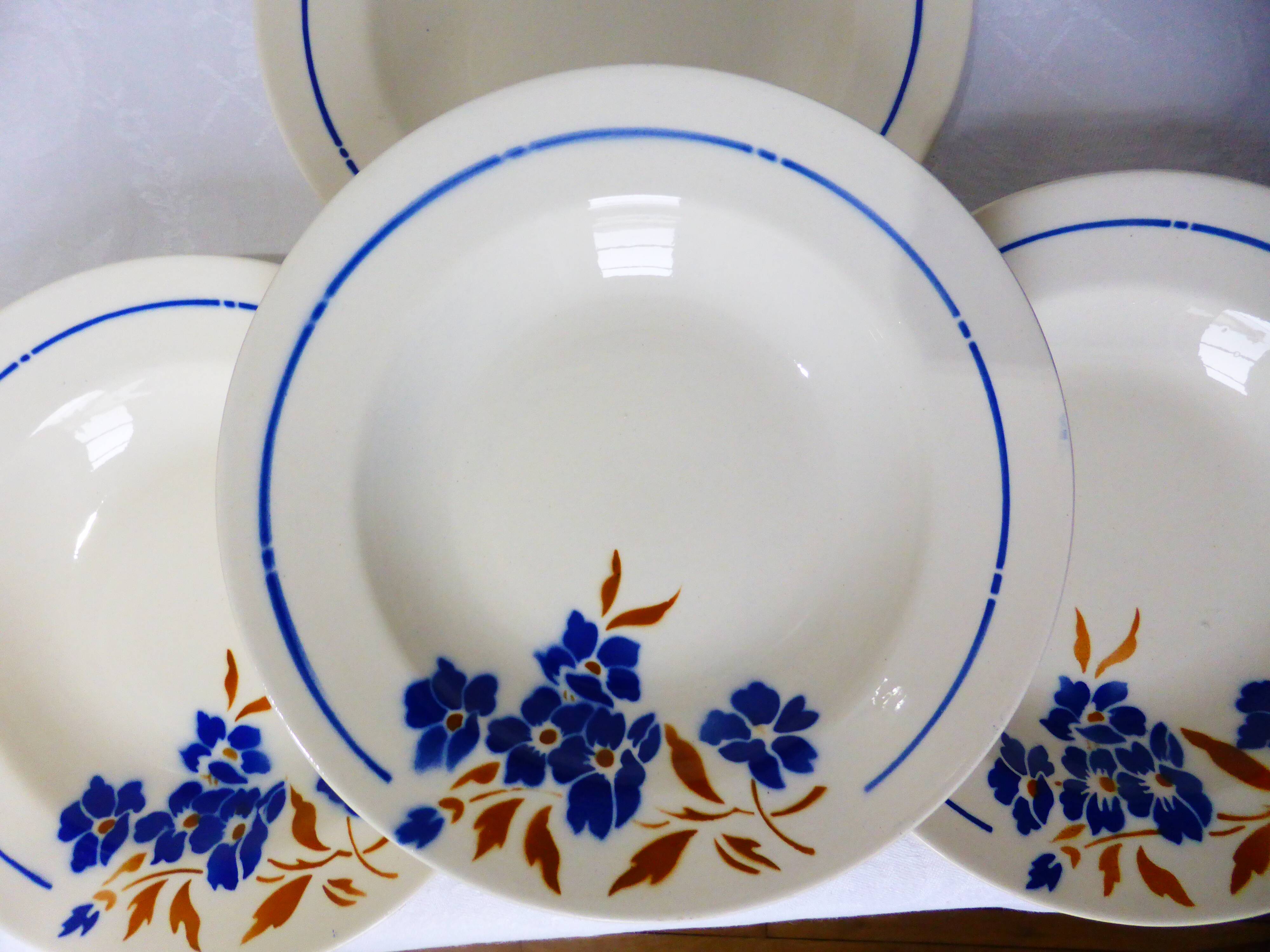 4 vintage Badonviller deep plates 211249