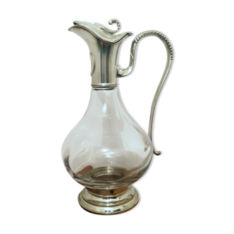 Aiguière à vin- carafe à décanter en verre et étain