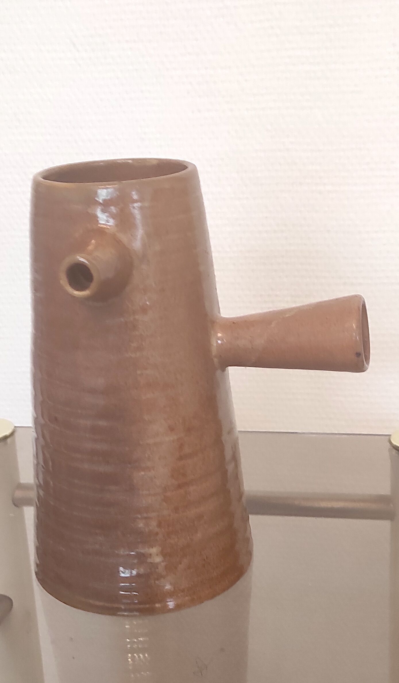 Pitcher in sandstone ringed by Arts Ceram - 70s