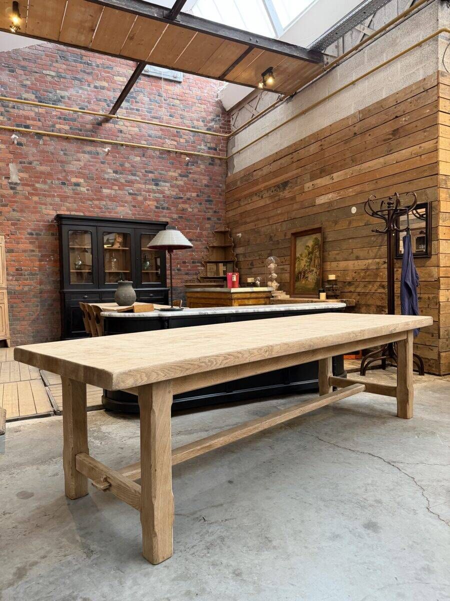 Large farmhouse table in solid oak