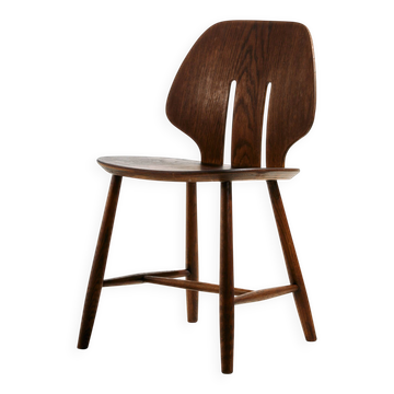 Chaise J67 restaurée en chêne par Ejvind A. Johansson pour FDB Møbler