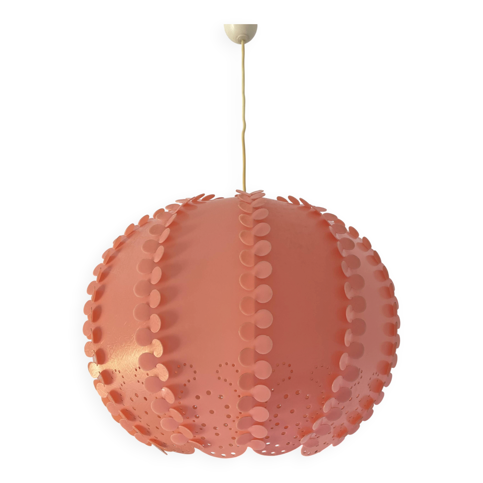 Large coral hanging pendant light Danish modern