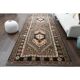 1970s Vintage Turkish Oushak Handmade Wool Cotton Brown Area Rug 85x317