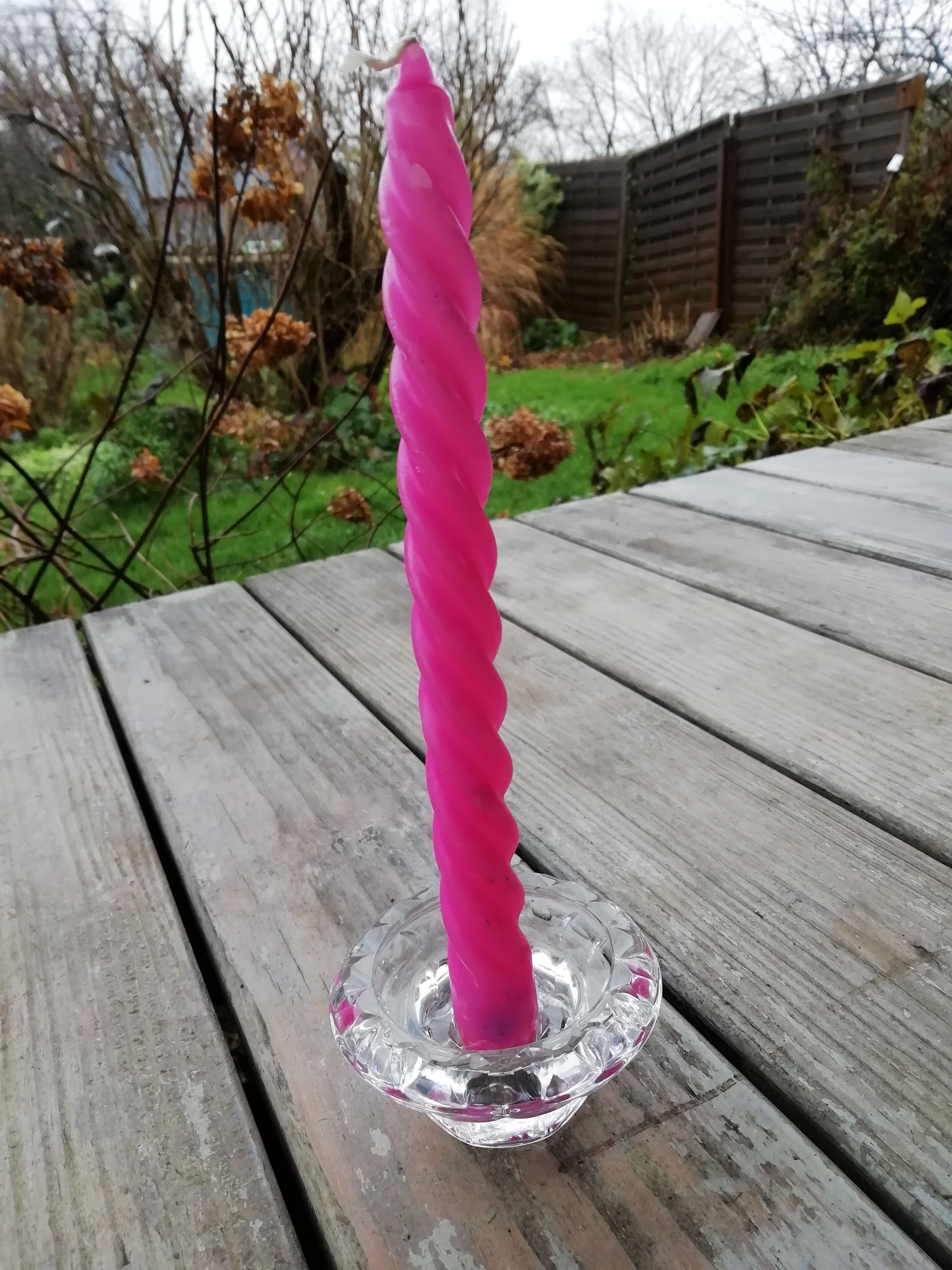 Set of glass candle holders