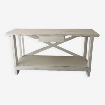 White patinated console