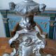 Antique Silver Metal Chandelier, Lamp